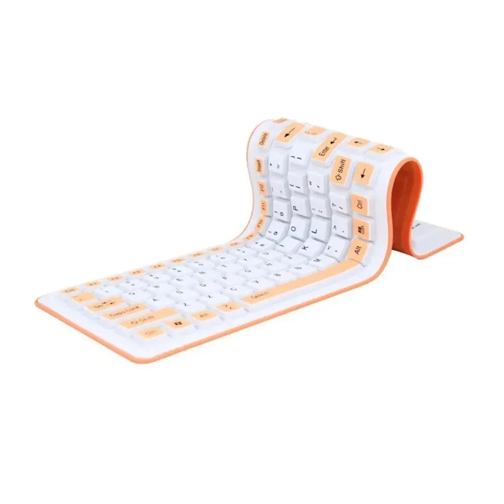 Portable Silent Foldable Silicone Keyboard Usb Flexible Soft Waterproof Roll Up Keyboard For Pc Laptop