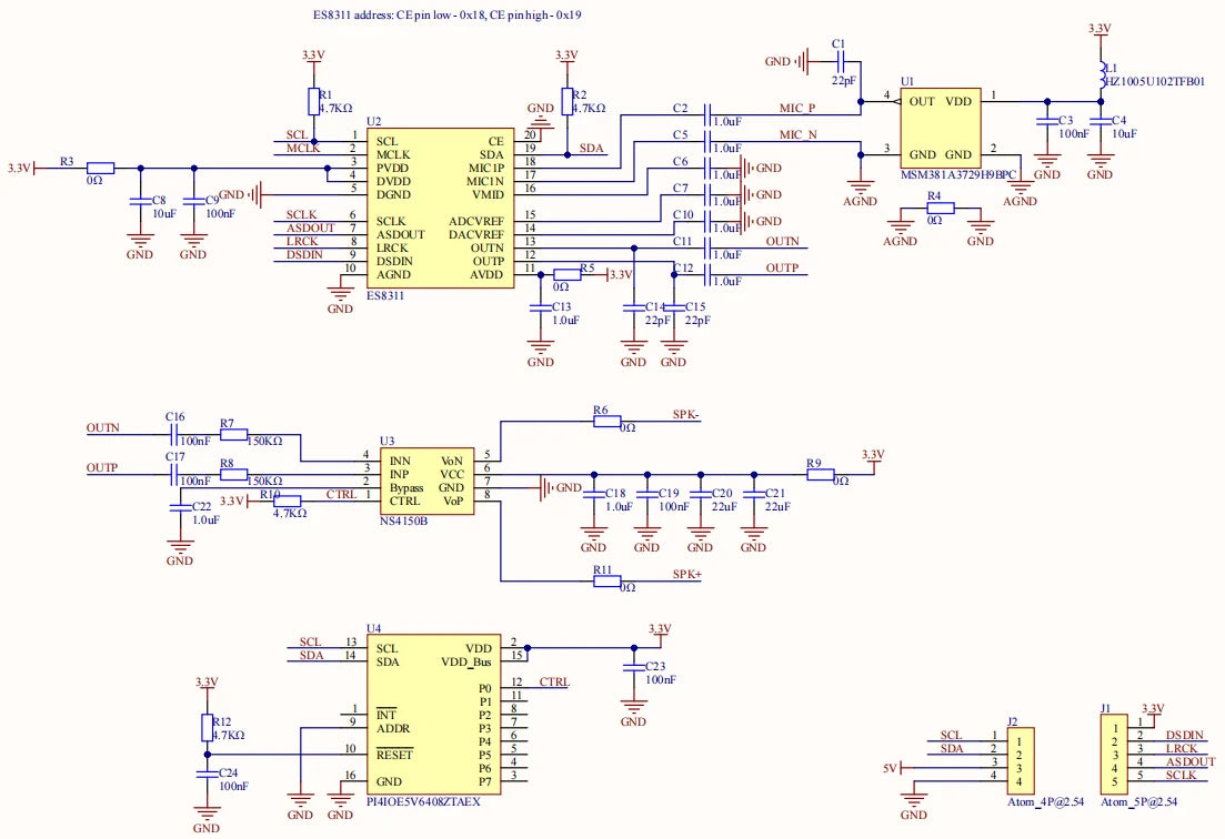 M5Stack Atomic Echo Base Voice Recognition Base for The M5 Atom Series Applications AI Voice Recognition Interactive Systems