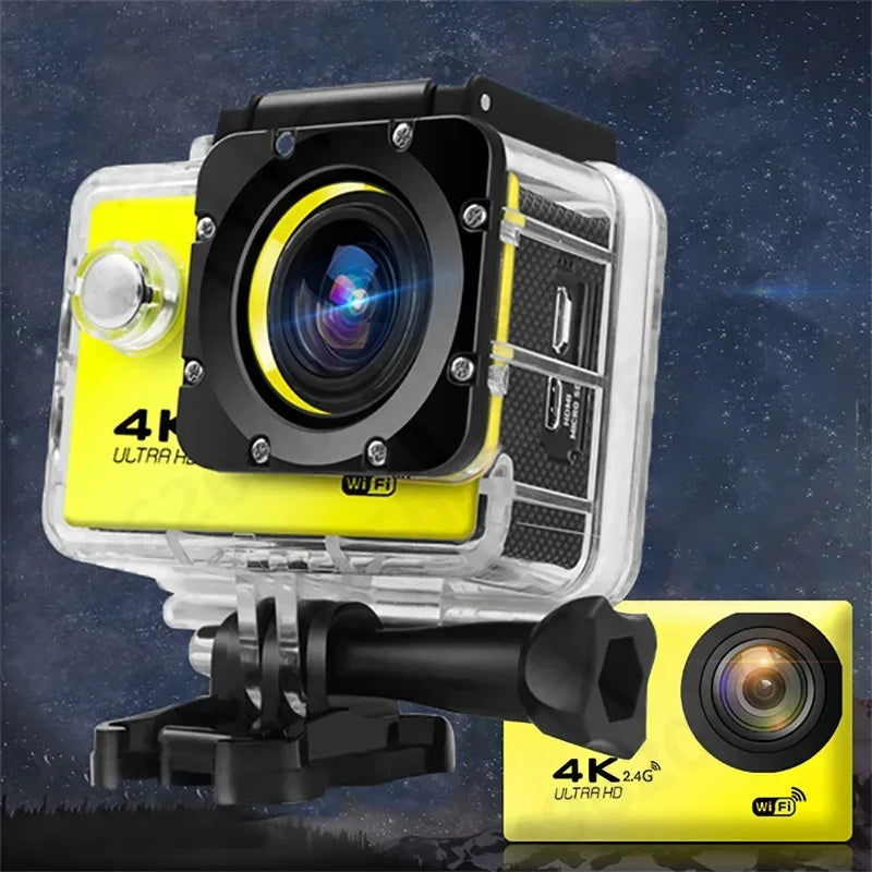 4K Ultra HD Action Camera 2.0-inch Screen Waterproof WiFi Remote Control 30fps/170D Underwater Helmet Sports Go Pro Video Ip Cam